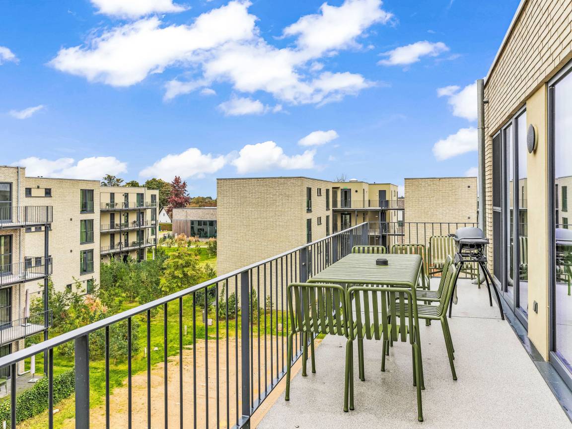 Balkon der Krossen Krabbe mit Blick über die Ferienanlage